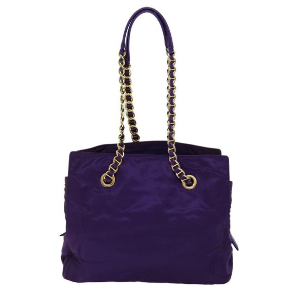 PRADA Chain Shoulder Bag Nylon Purple Auth - Picture 3 of 16